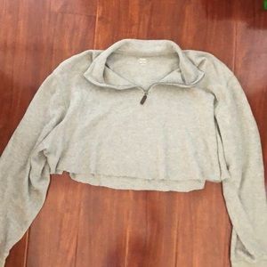 cropped quarter zip jacket